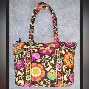 091-Vera Bradley Suzani floral paisley Quilted Med Tote Bag